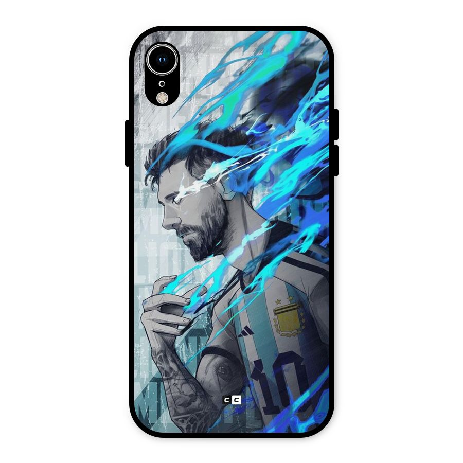 Electrifying Soccer Star Metal Back Case for iPhone XR
