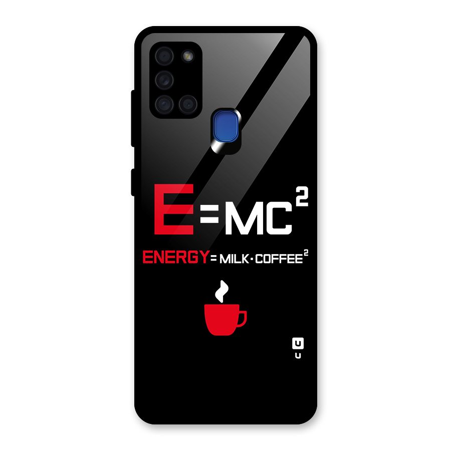 Energy Coffee Equation Glass Back Case for Galaxy A21s