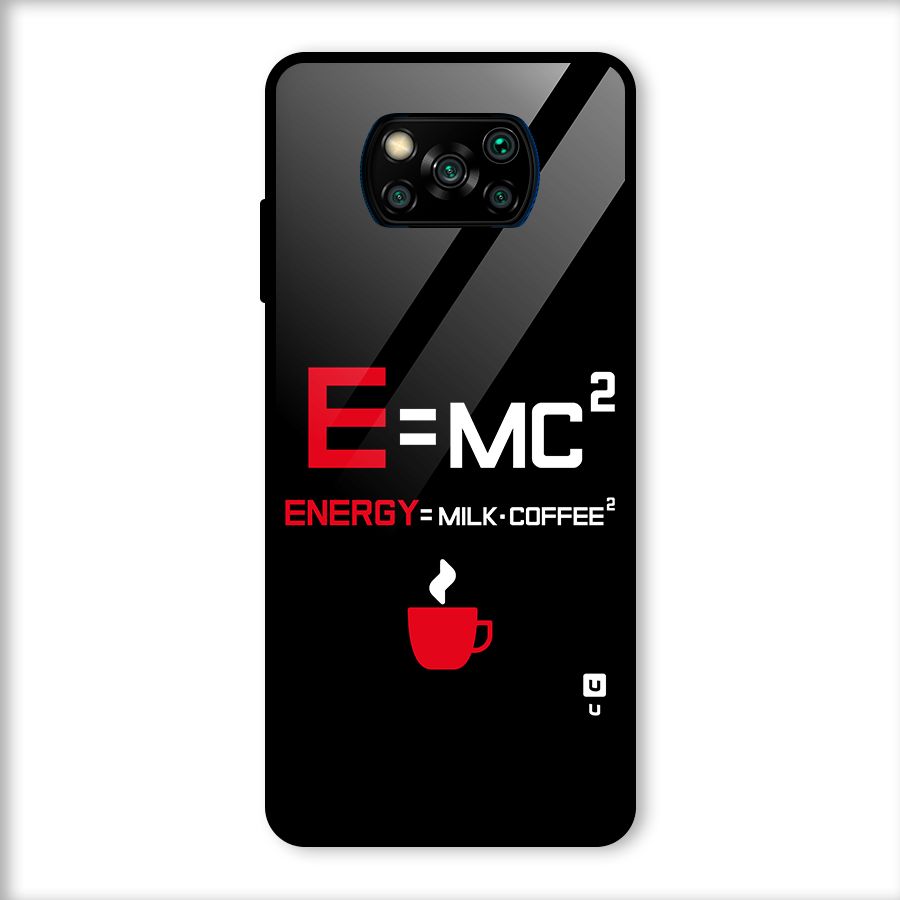 Energy Coffee Equation Glass Back Case for Poco X3