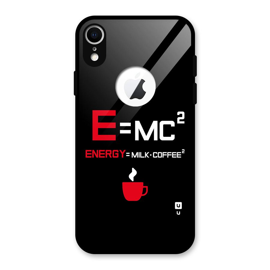 Energy Coffee Equation Glass Back Case for iPhone XR Logo Cut