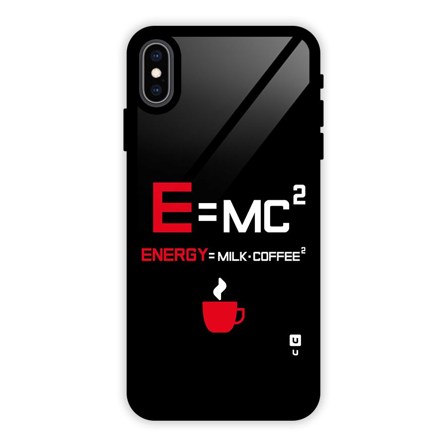 Energy Coffee Equation Glass Back Case for iPhone XS Max