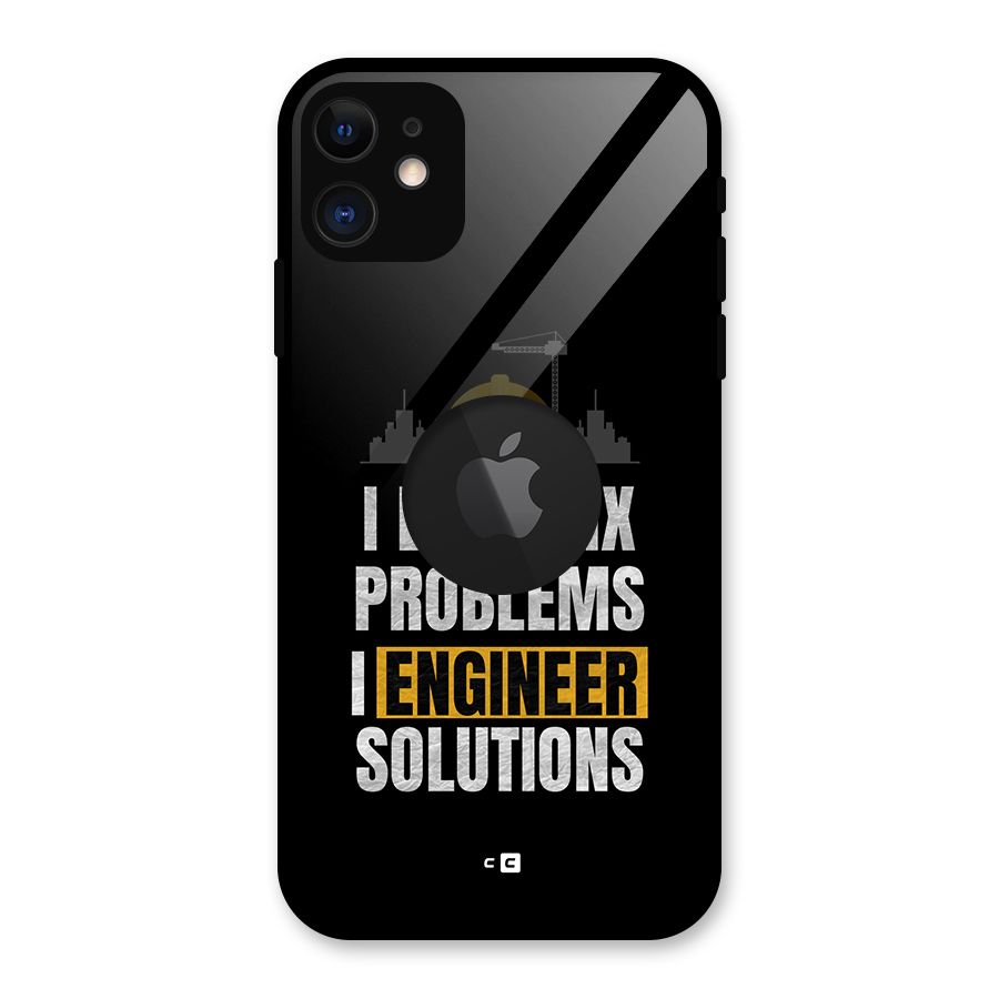 Engineer Solutions Glass Back Case for iPhone 11 Logo Cut