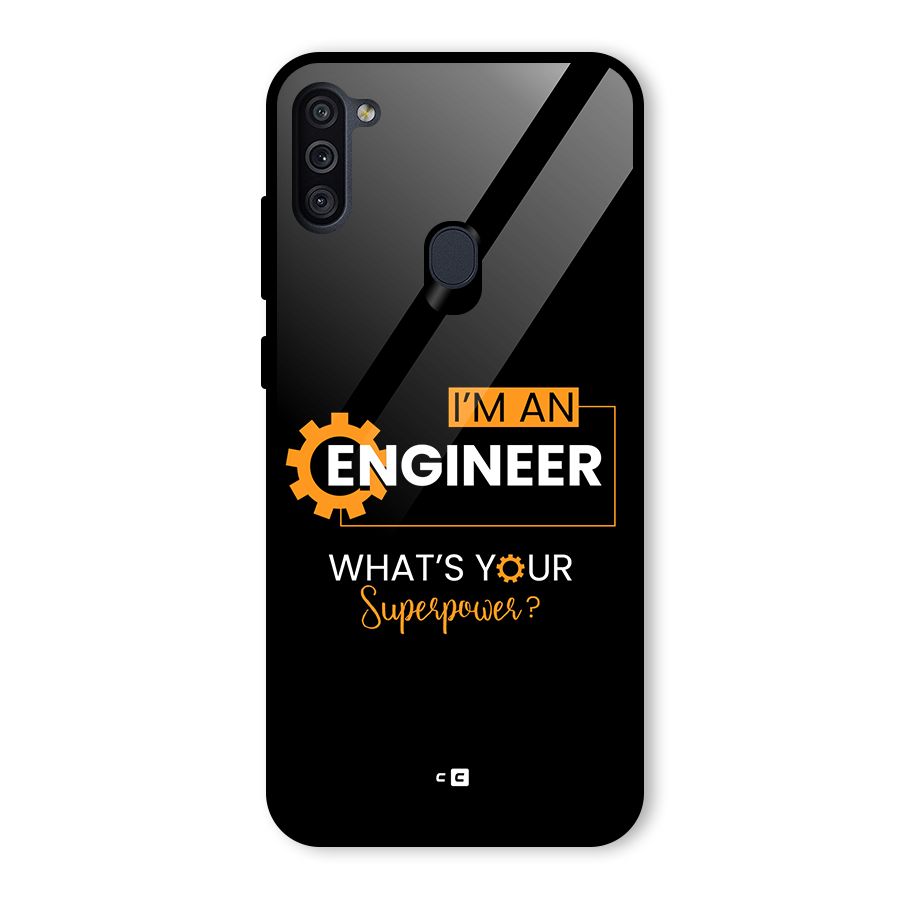 Engineer Superpower Glass Back Case for Galaxy M11