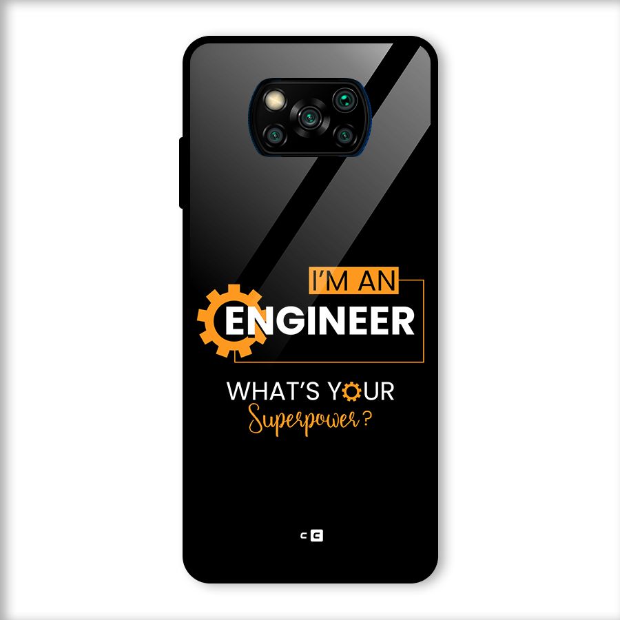 Engineer Superpower Glass Back Case for Poco X3