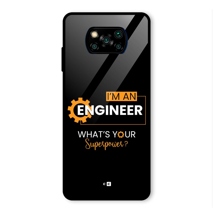 Engineer Superpower Glass Back Case for Poco X3 Pro
