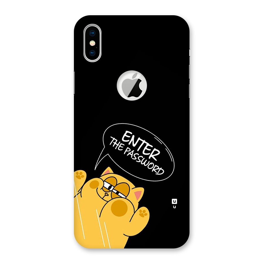 Enter The Password Back Case for iPhone XS Logo Cut