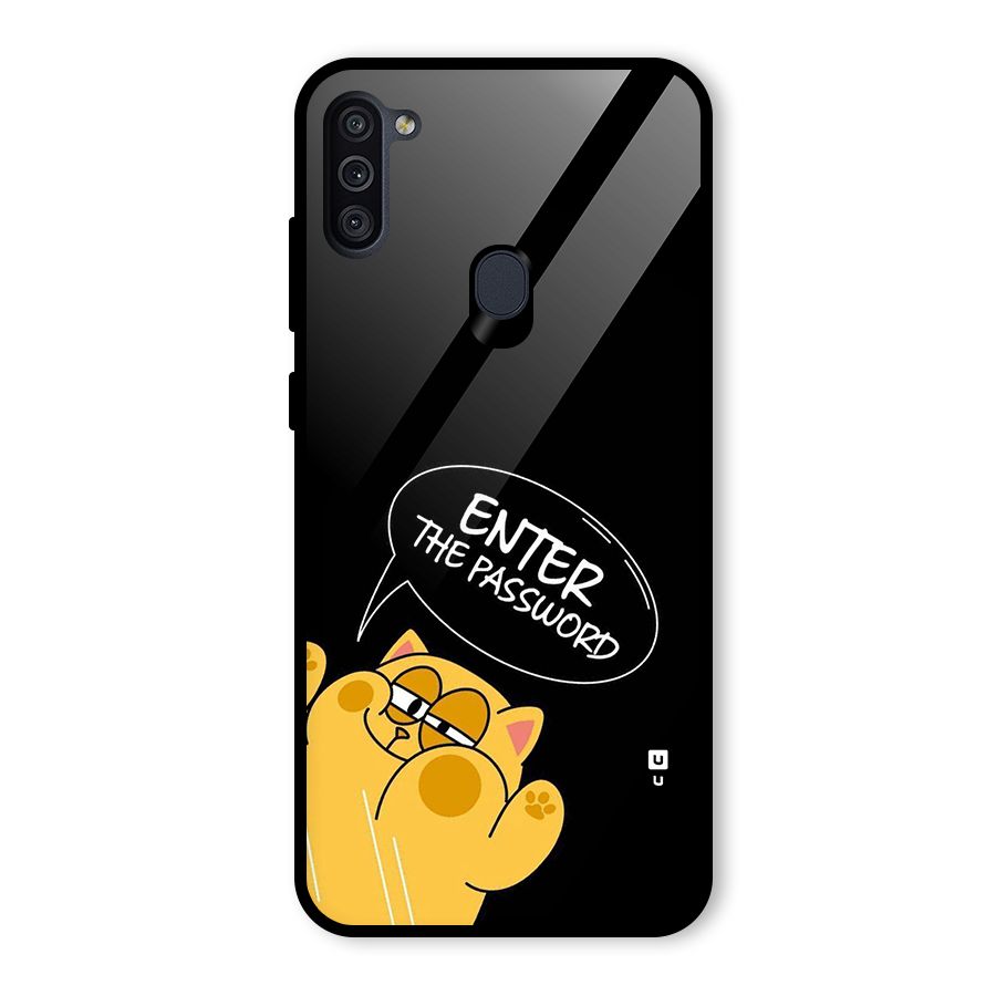 Enter The Password Glass Back Case for Galaxy M11