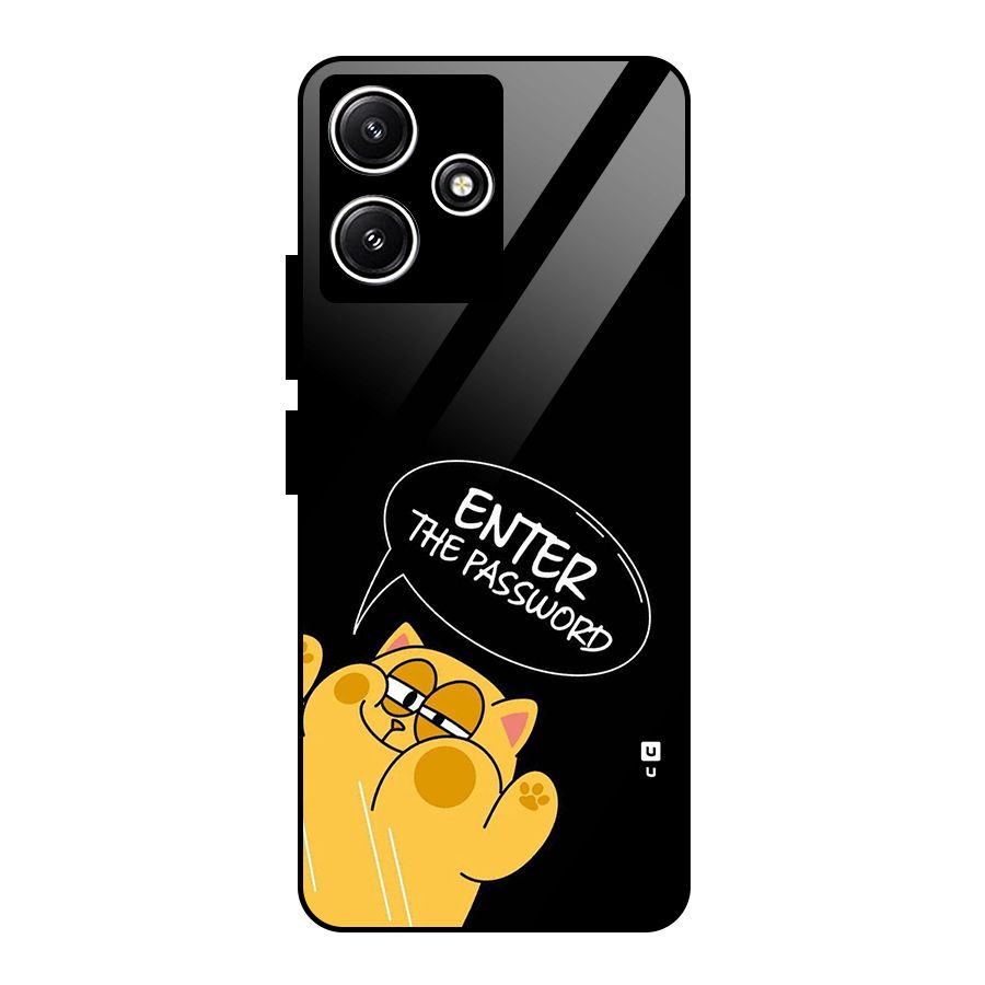 Enter The Password Glass Back Case for Poco M6 Pro
