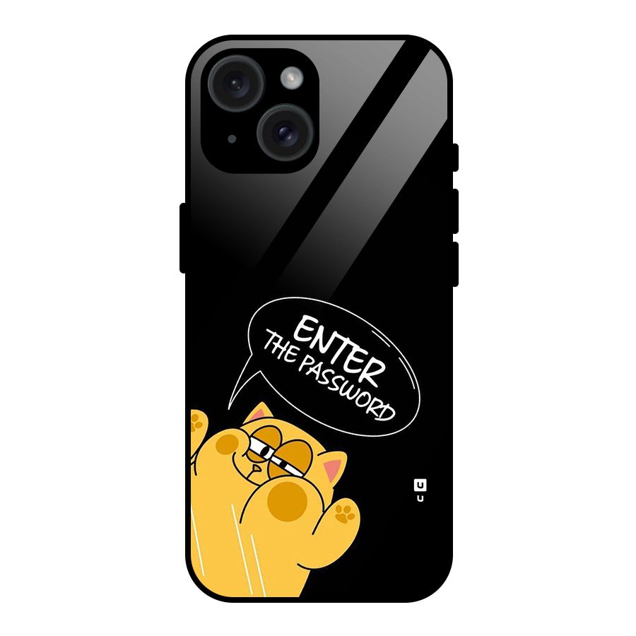 Enter The Password Glass Back Case for iPhone 15