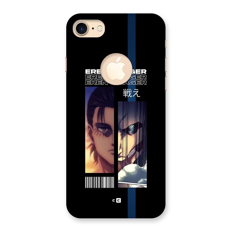Eren Yeager Angry Back Case for iPhone 7 Logo Cut