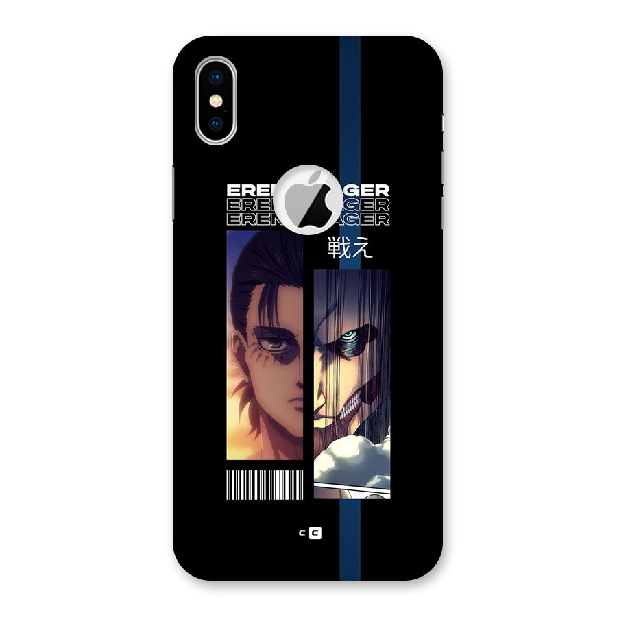 Eren Yeager Angry Back Case for iPhone XS Logo Cut