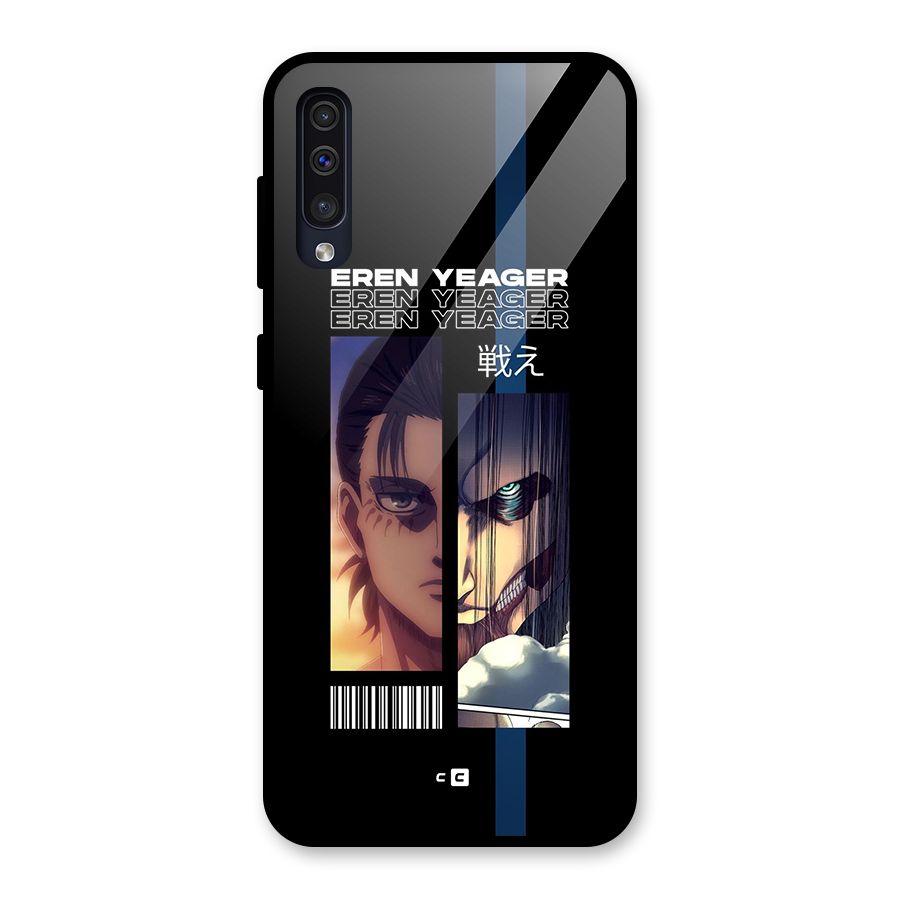 Eren Yeager Angry Glass Back Case for Galaxy A30s