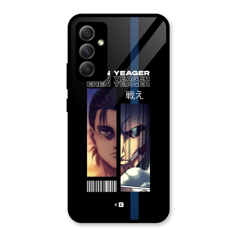 Eren Yeager Angry Glass Back Case for Galaxy A34