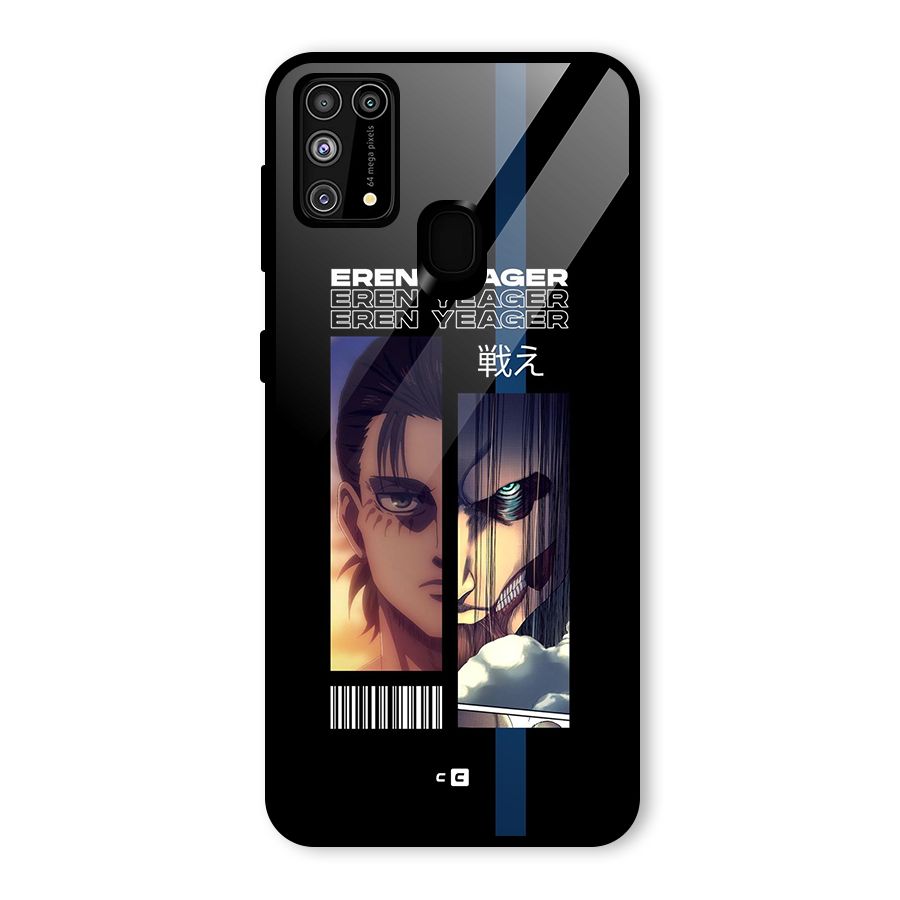 Eren Yeager Angry Glass Back Case for Galaxy F41