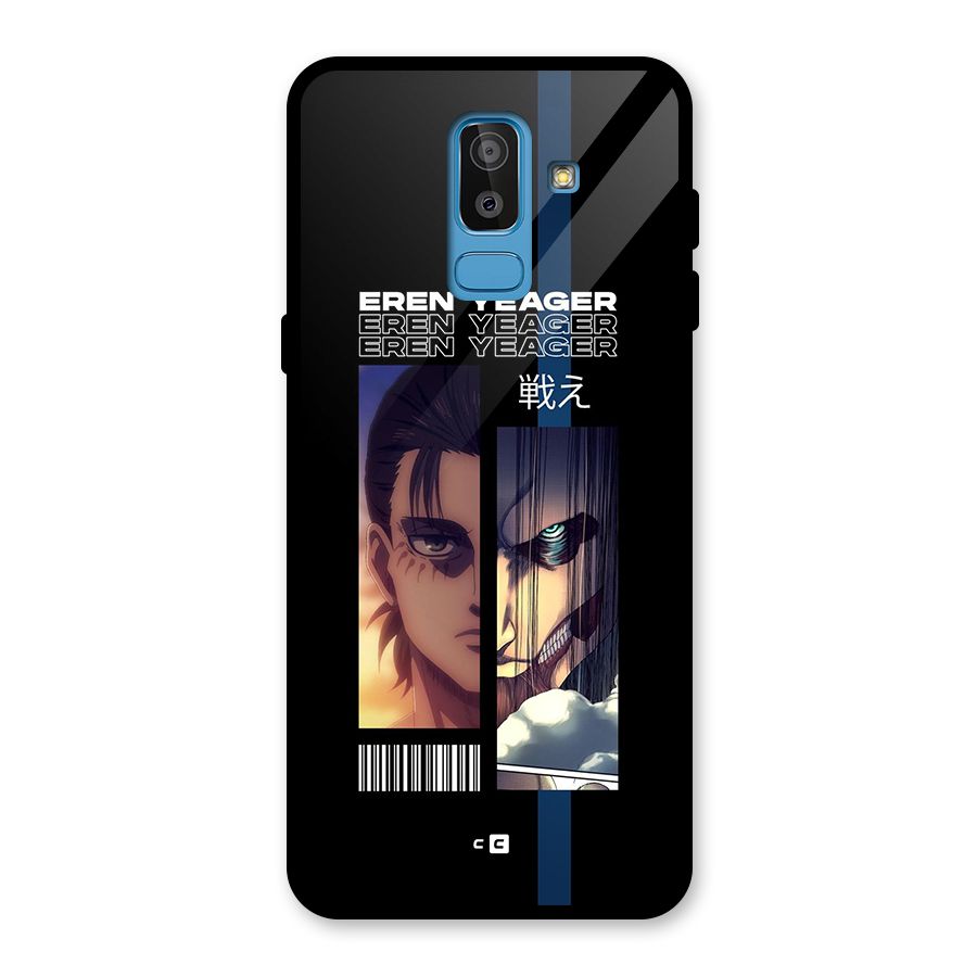 Eren Yeager Angry Glass Back Case for Galaxy J8