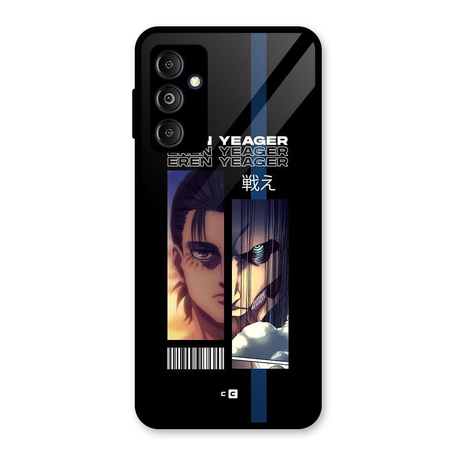 Eren Yeager Angry Glass Back Case for Galaxy M14 5G