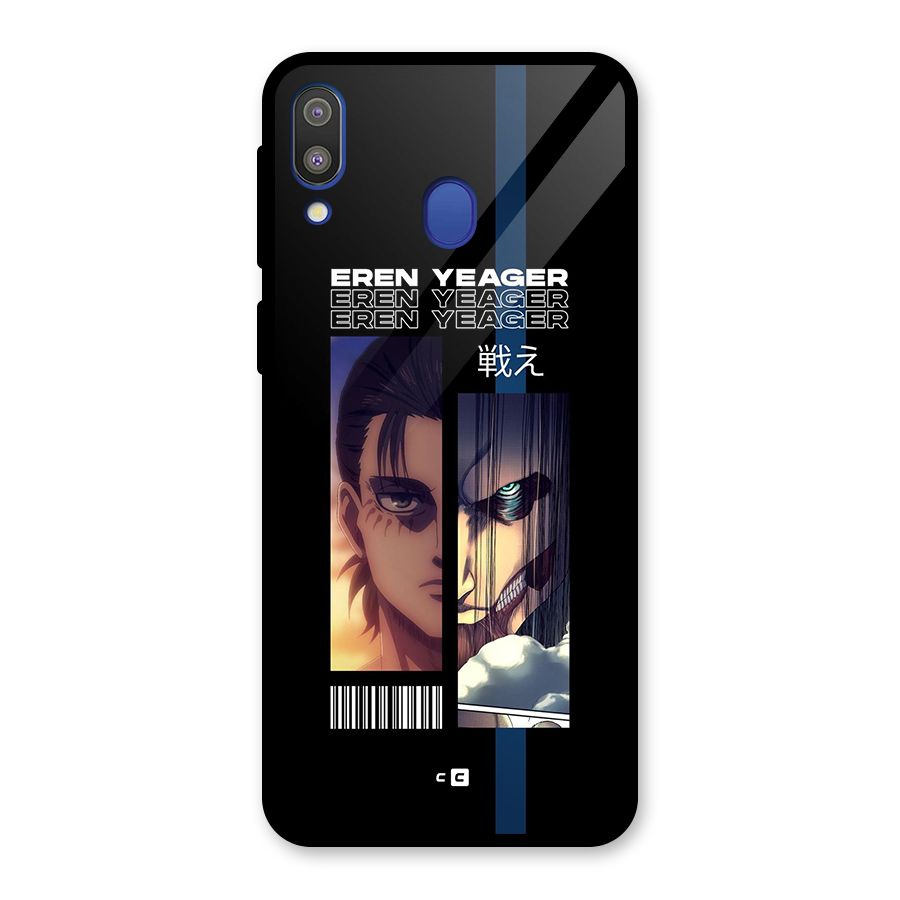 Eren Yeager Angry Glass Back Case for Galaxy M20