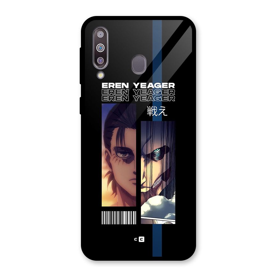 Eren Yeager Angry Glass Back Case for Galaxy M30