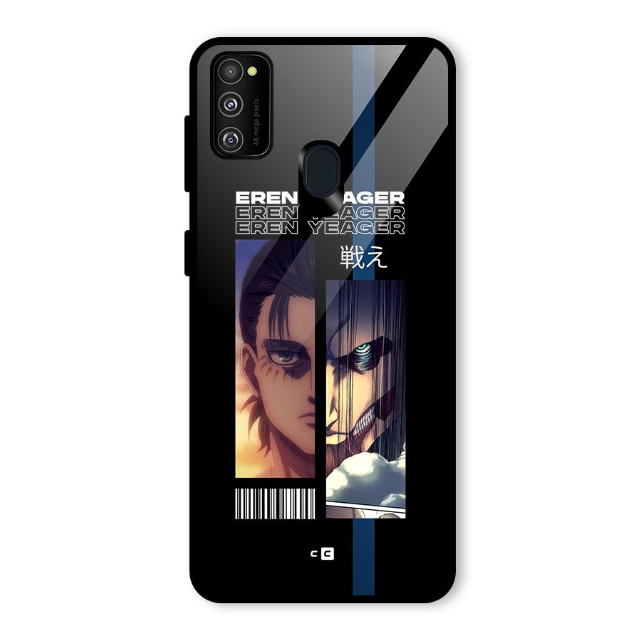 Eren Yeager Angry Glass Back Case for Galaxy M30s