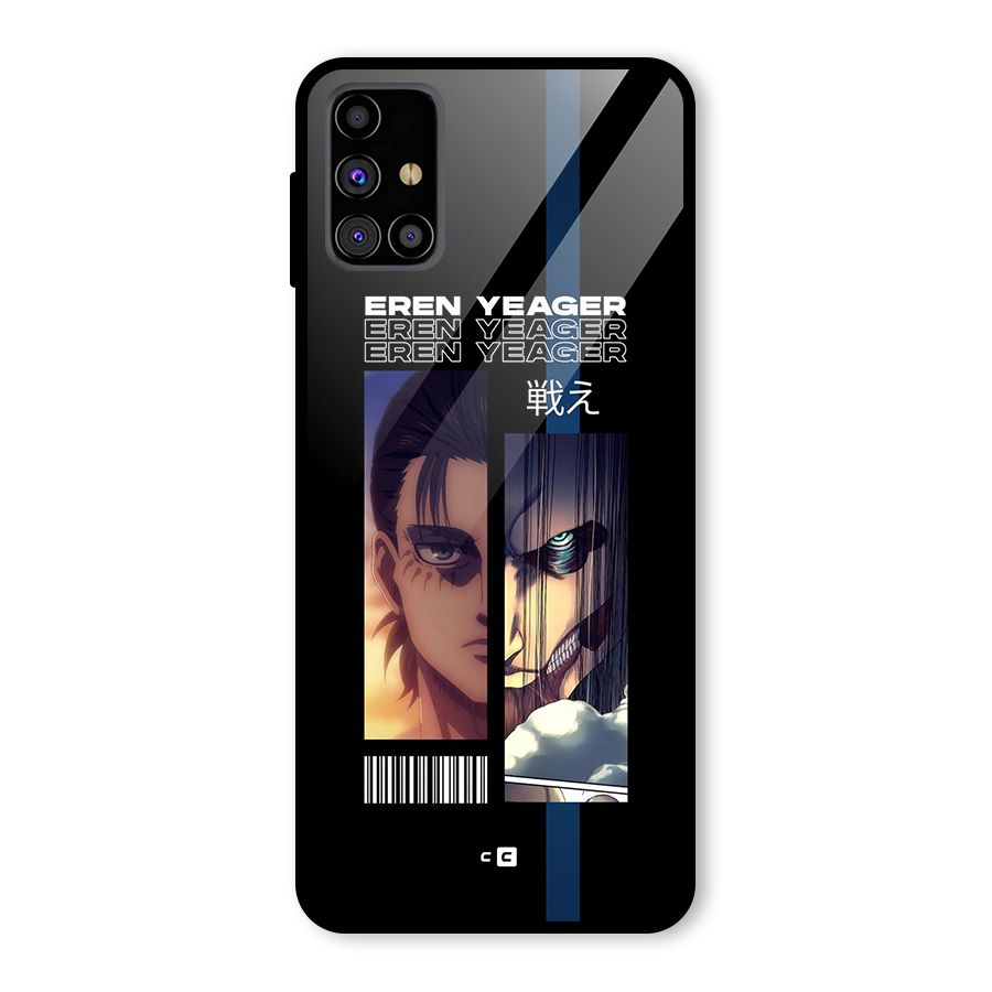Eren Yeager Angry Glass Back Case for Galaxy M31s