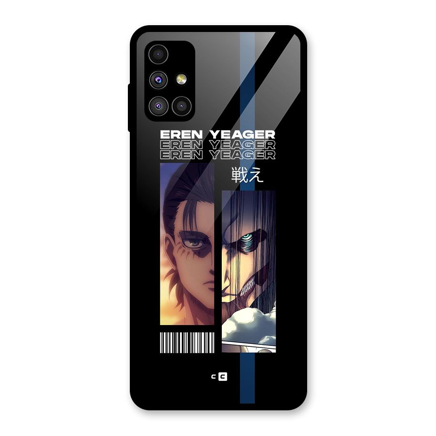 Eren Yeager Angry Glass Back Case for Galaxy M51