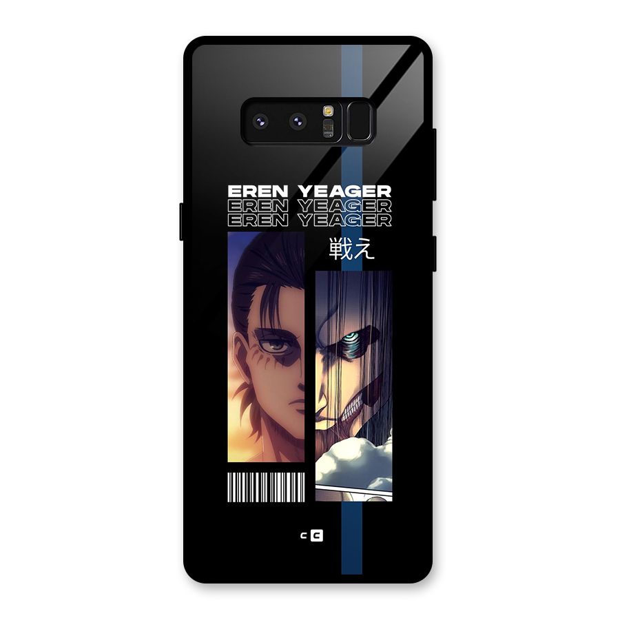 Eren Yeager Angry Glass Back Case for Galaxy Note 8