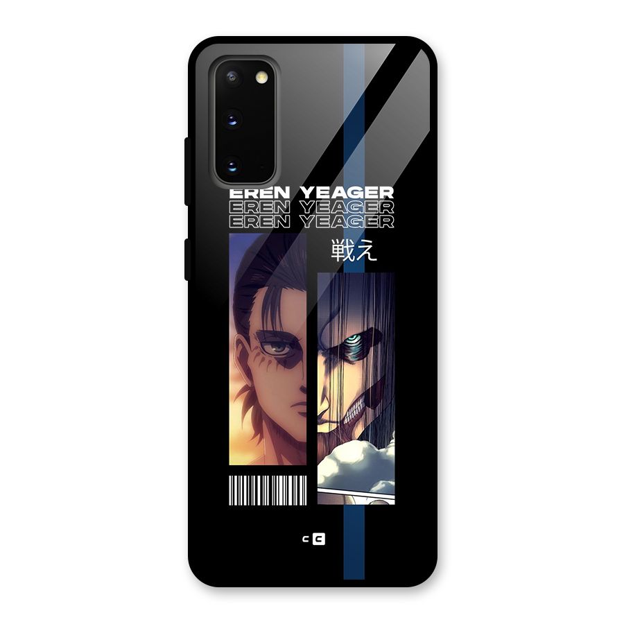 Eren Yeager Angry Glass Back Case for Galaxy S20