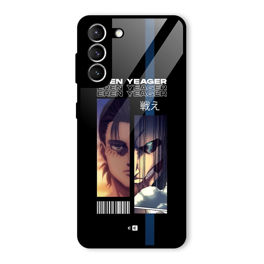 Eren Yeager Angry Glass Back Case for Galaxy S21 5G