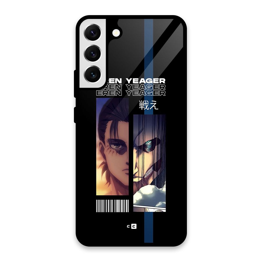 Eren Yeager Angry Glass Back Case for Galaxy S22 Plus 5G
