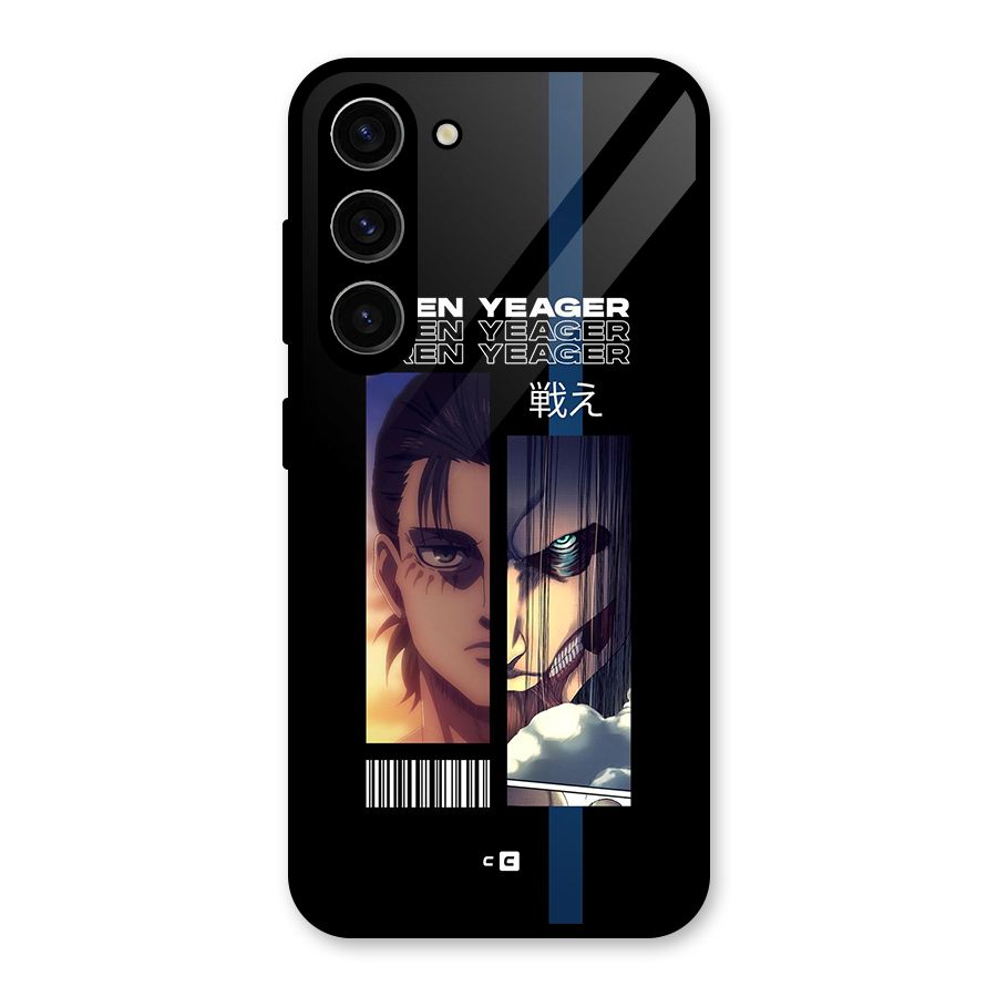 Eren Yeager Angry Glass Back Case for Galaxy S23