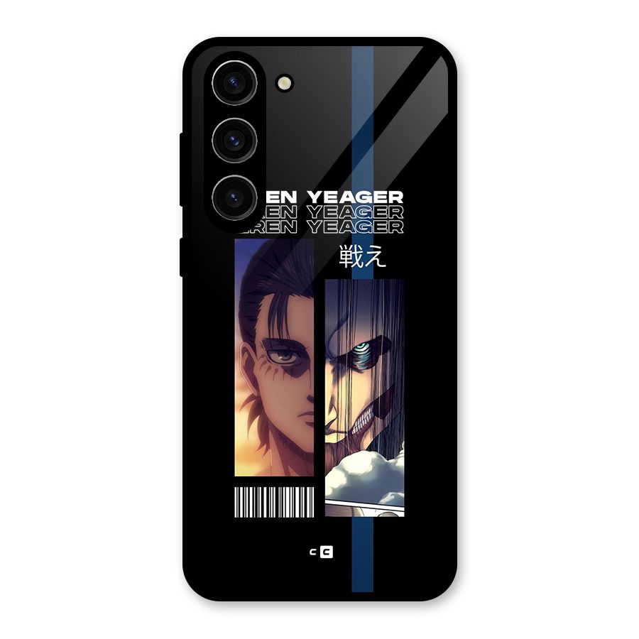 Eren Yeager Angry Glass Back Case for Galaxy S23 Plus