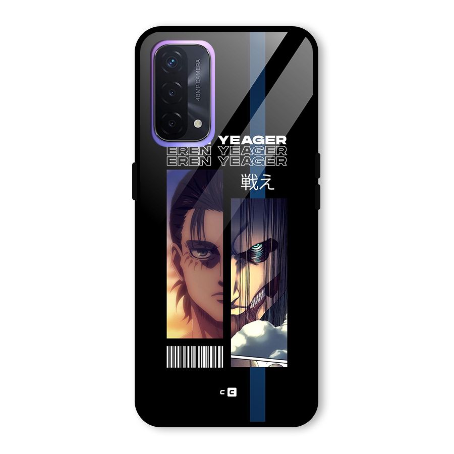 Eren Yeager Angry Glass Back Case for Oppo A74 5G