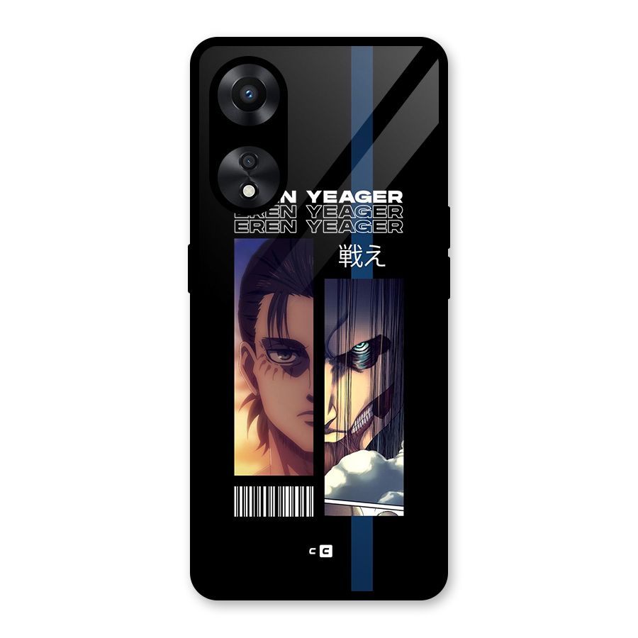 Eren Yeager Angry Glass Back Case for Oppo A78