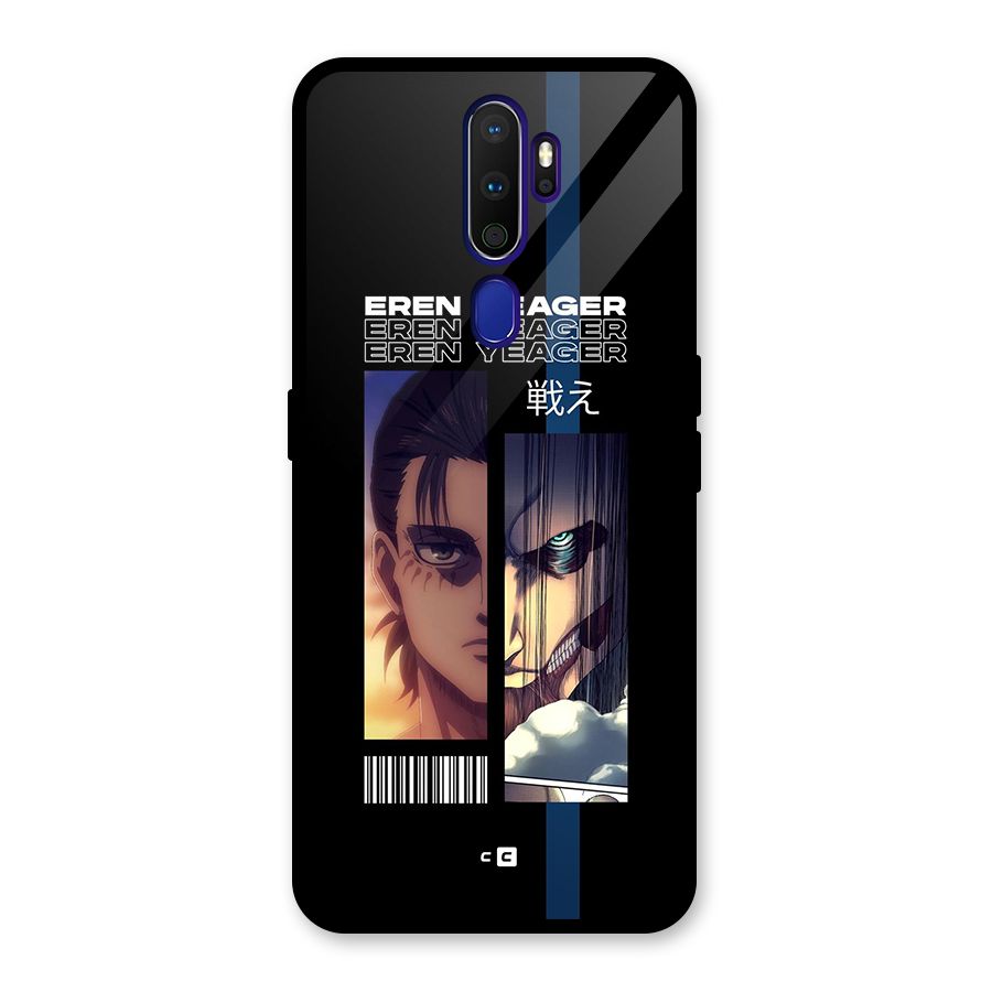 Eren Yeager Angry Glass Back Case for Oppo A9 (2020)