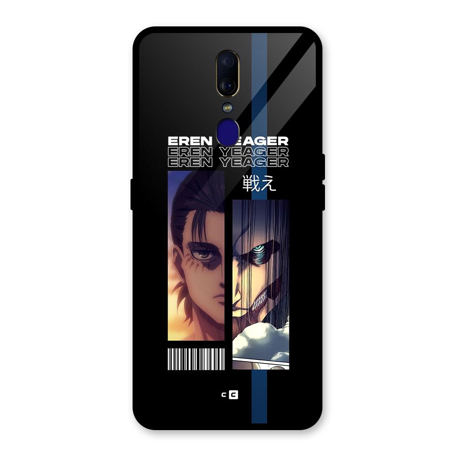 Eren Yeager Angry Glass Back Case for Oppo F11
