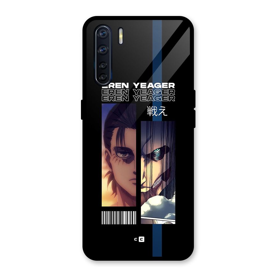 Eren Yeager Angry Glass Back Case for Oppo F15