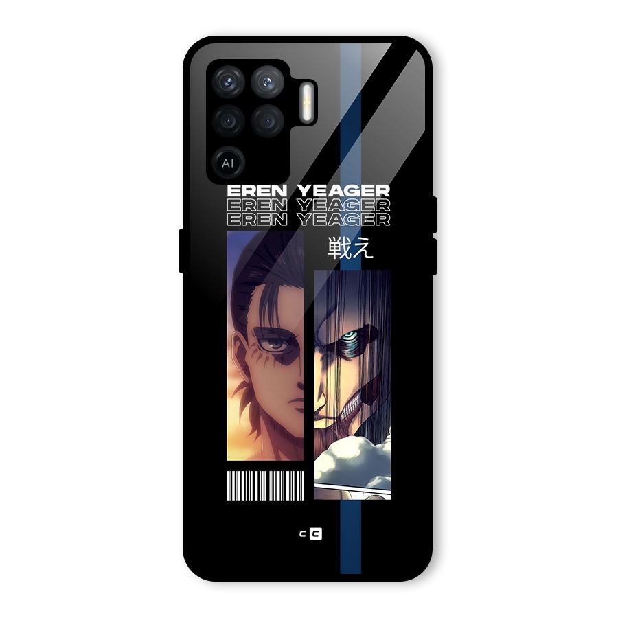 Eren Yeager Angry Glass Back Case for Oppo F19 Pro