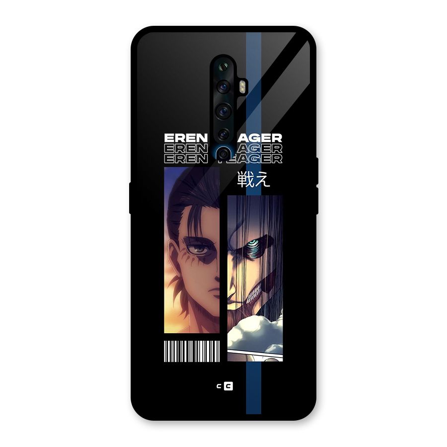 Eren Yeager Angry Glass Back Case for Oppo Reno2 F
