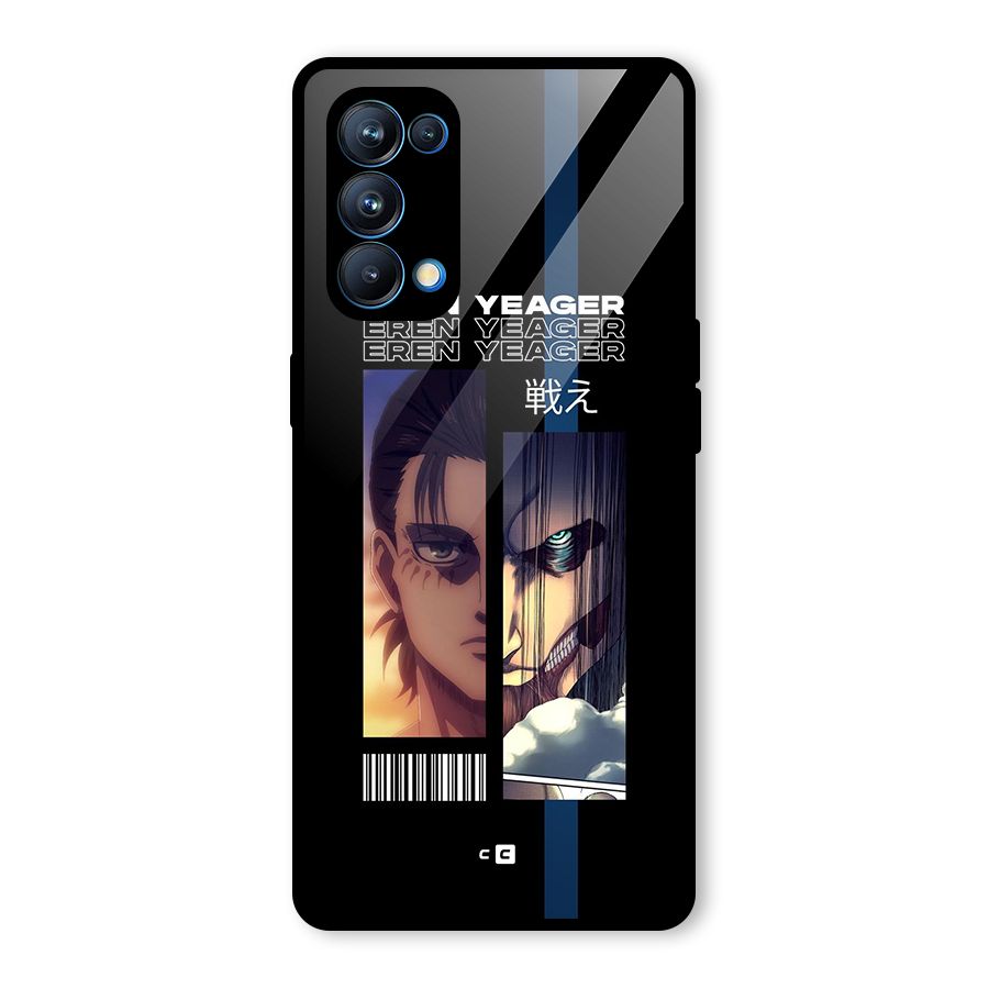 Eren Yeager Angry Glass Back Case for Oppo Reno5 Pro 5G