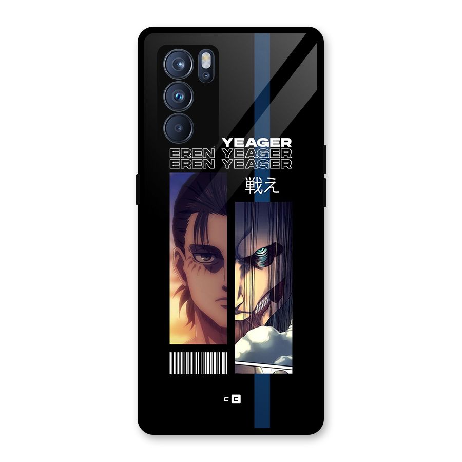 Eren Yeager Angry Glass Back Case for Oppo Reno6 Pro 5G
