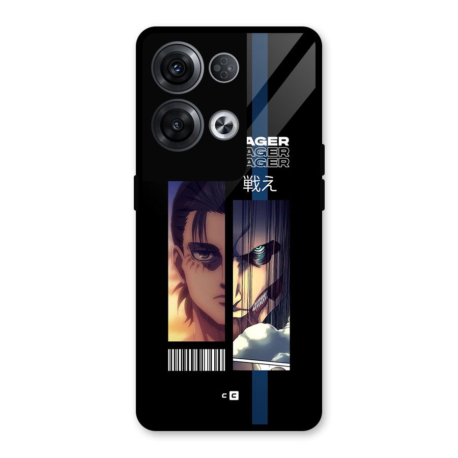 Eren Yeager Angry Glass Back Case for Oppo Reno8 Pro 5G