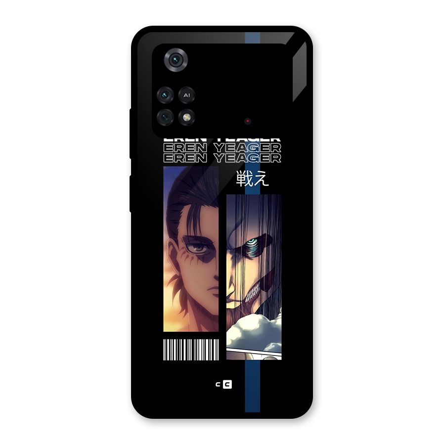 Eren Yeager Angry Glass Back Case for Poco M4 Pro 4G