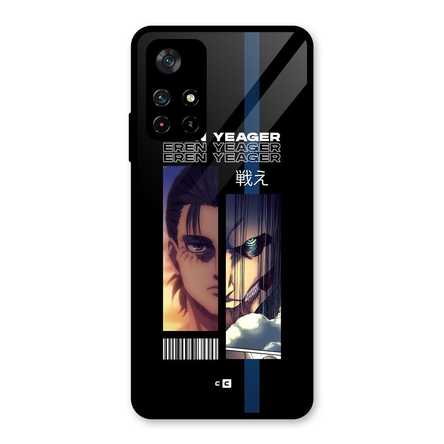 Eren Yeager Angry Glass Back Case for Poco M4 Pro 5G