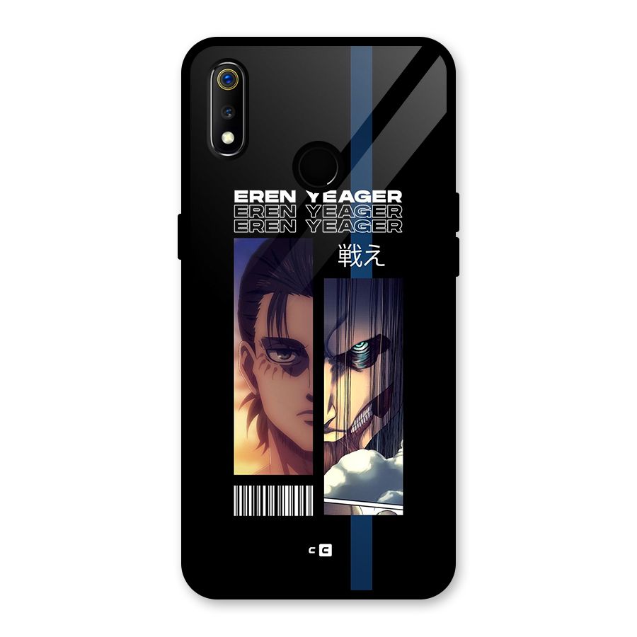 Eren Yeager Angry Glass Back Case for Realme 3i