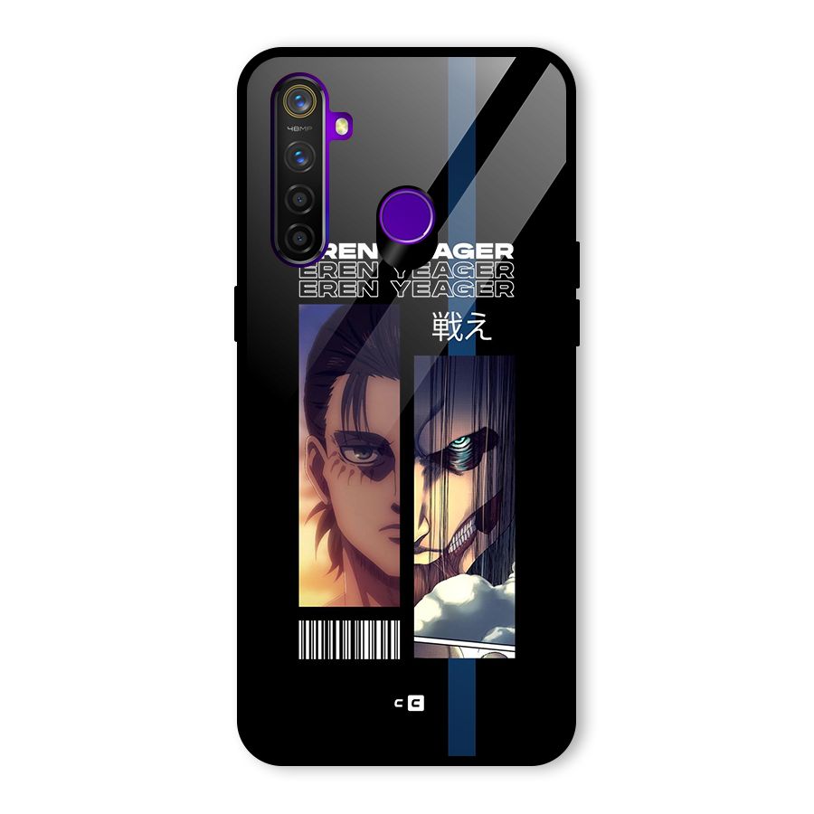 Eren Yeager Angry Glass Back Case for Realme 5 Pro