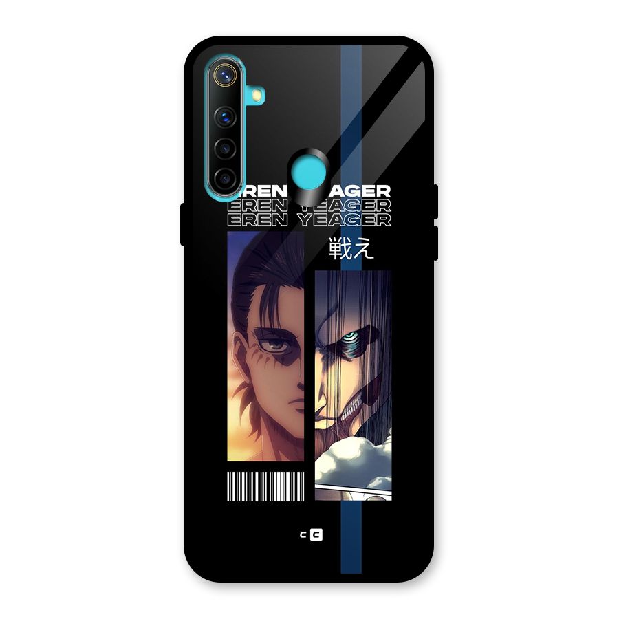Eren Yeager Angry Glass Back Case for Realme 5i