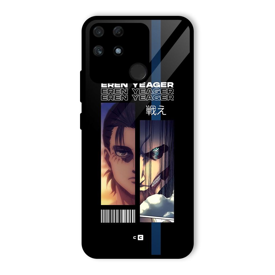 Eren Yeager Angry Glass Back Case for Realme Narzo 50A