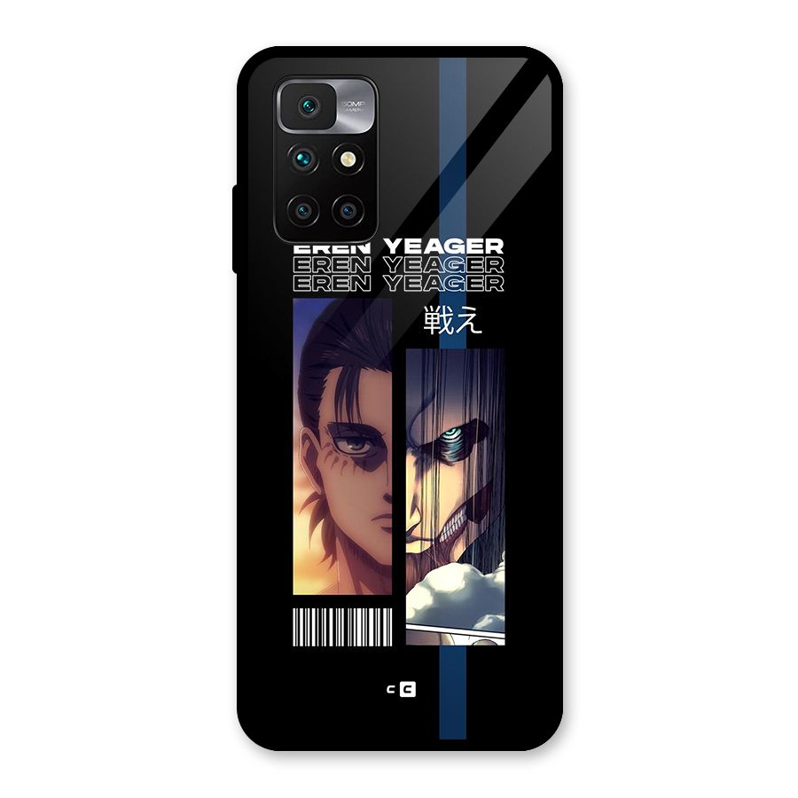 Eren Yeager Angry Glass Back Case for Redmi 10 Prime