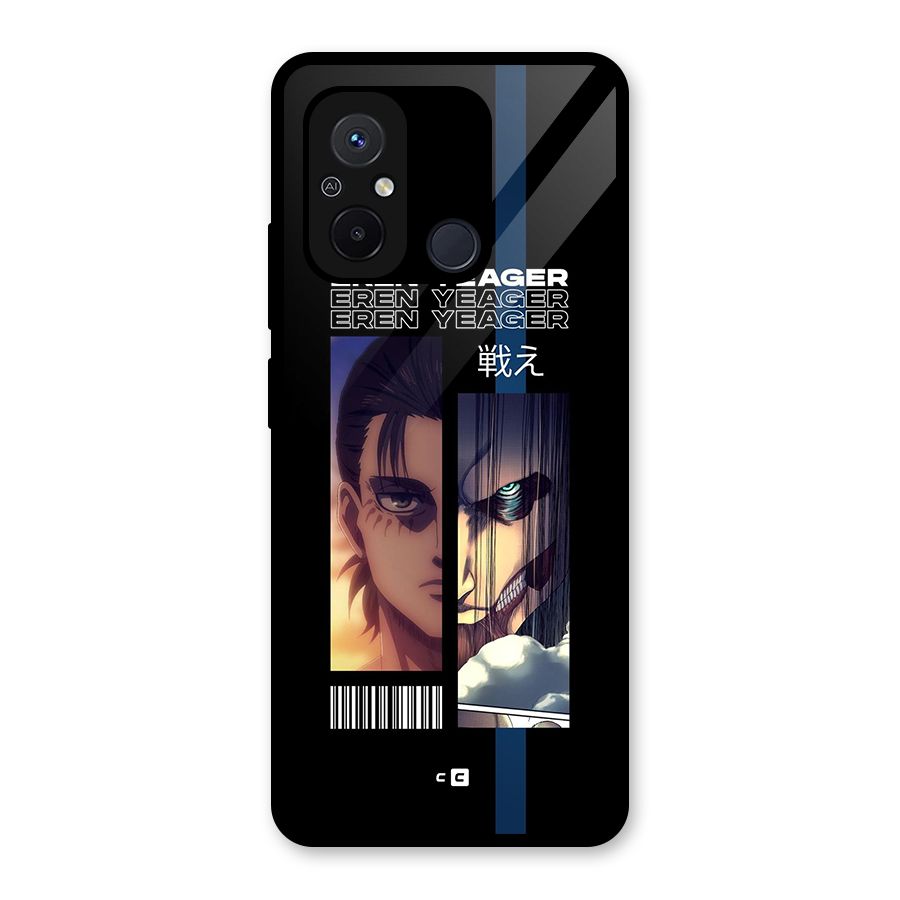 Eren Yeager Angry Glass Back Case for Redmi 12C