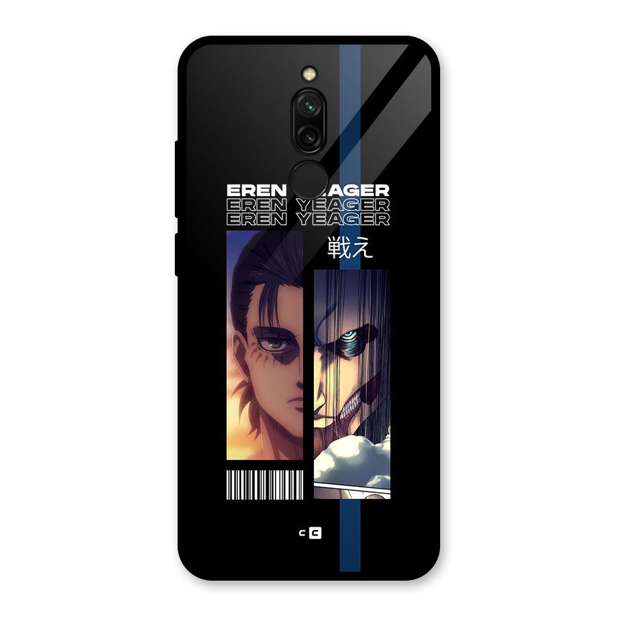 Eren Yeager Angry Glass Back Case for Redmi 8